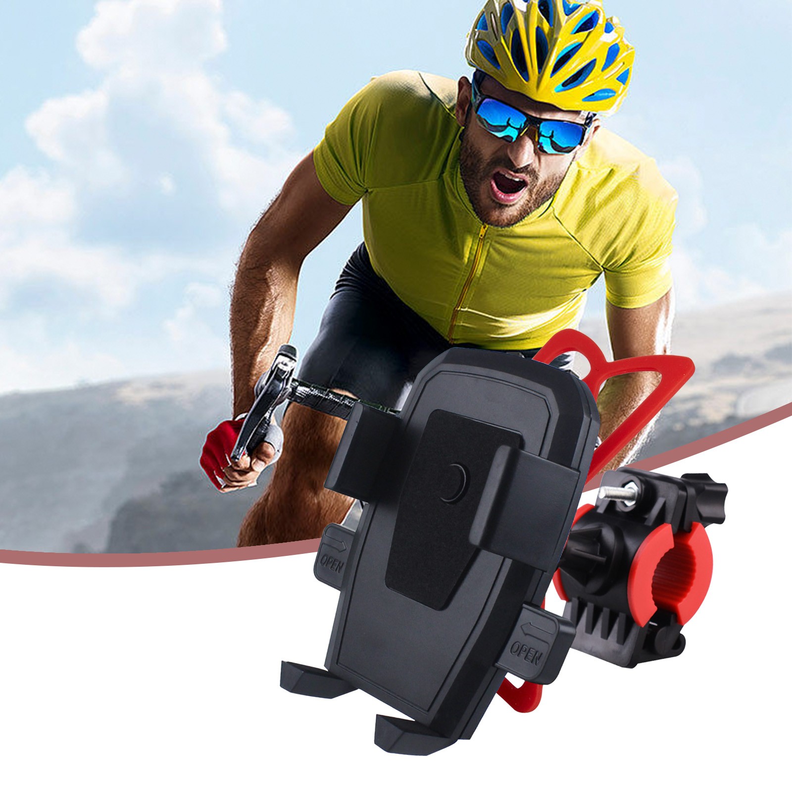mtvxesu Motorcycle Phone Mount, Upgrade Never Fall off \u0026 0 Shake Bike Phone Mount, 3s Put \u0026 Take 360° Rotatable Phone Holder for Motorcycle Bike Bicycle Scooter
